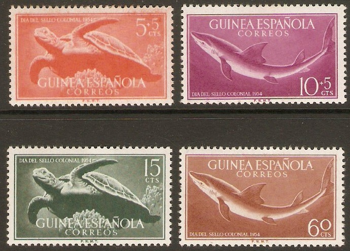 Spanish Guinea 1954 Colonial Day set - Turtles. SG391-SG394.