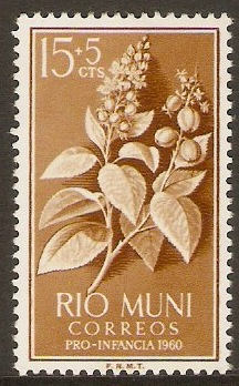 Rio Muni 1960 15c +5c Bistre-brown - Child Welfare series. SG11.