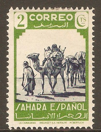 Spanish Sahara 1943 2c Indigo and green. SG62.