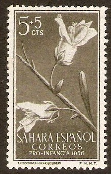 Spanish Sahara 1956 5c +5c Bronze-green - Child Welfare. SG123.