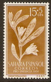 Spanish Sahara 1956 15c +5c Yellow-brown - Child Welfare. SG124.