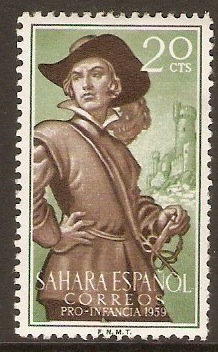 Spanish Sahara 1959 20c Lope de Vega's comedy series. SG155.