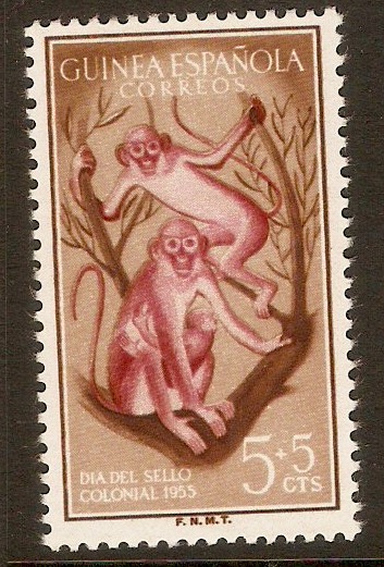 Spanish Guinea 1955 5c +5c Monkey series. SG408.