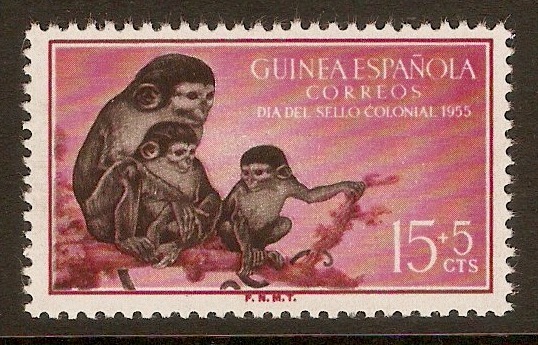 Spanish Guinea 1955 15c +5c Monkey series. SG409.