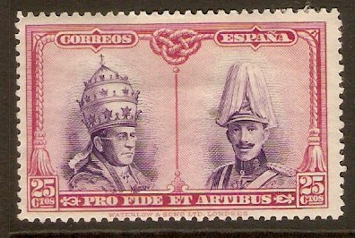 Spain 1928 25c Violet and lake. SG477.