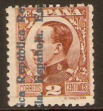 Spain 1931 2c Brown - Continuous overprint series. SG687.