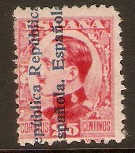 Spain 1931 25c Carmine - Continuous overprint series. SG692.
