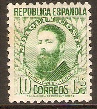 Spain 1931 10c Yellow-green - Joaquin Costa. SG732A.