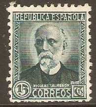 Spain 1931 15c Blue-green - Nicolas Salmeron. SG733A.