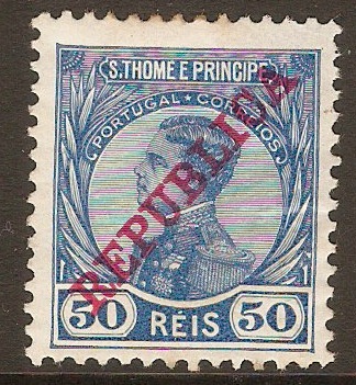 St.Thomas and Prince 1912 50r Blue. SG142.