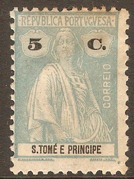 St.Thomas and Prince 1920 5c Pale dull blue. SG290.