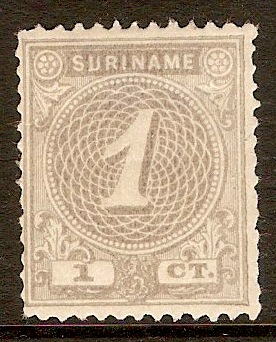 Surinam 1890 1c Drab. SG44.