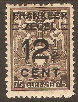 Surinam 1927 12c on 75c Marine Insurance series. SG197.