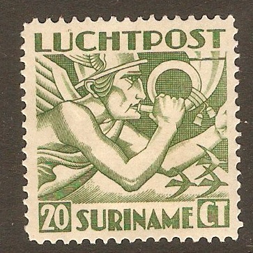 Surinam 1930 20c Green - Air series. SG213. - Click Image to Close