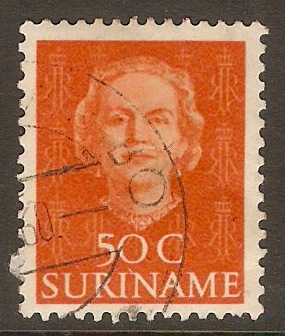 Surinam 1951 50c Red-orange. SG403.
