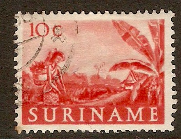 Surinam 1953 10c Red. SG412.