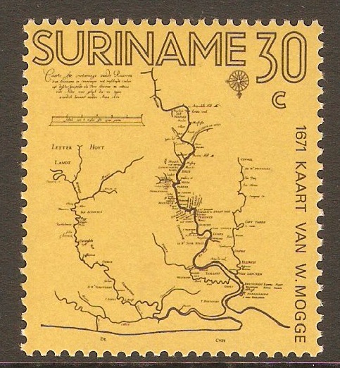 Surinam 1971 First Map Anniversary stamp. SG703.