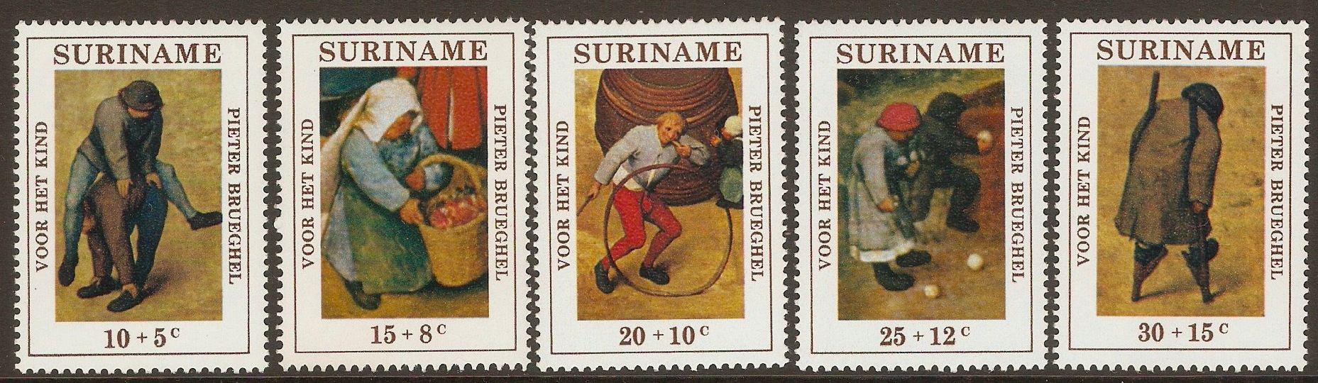 Surinam 1971 Child Welfare set. SG704-SG708.