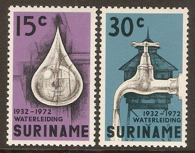 Surinam 1972 Waterworks Anniversary set. SG713-SG714.