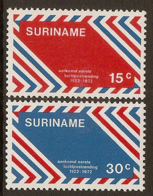 Surinam 1972 Airmail Anniversary set. SG733-SG734.