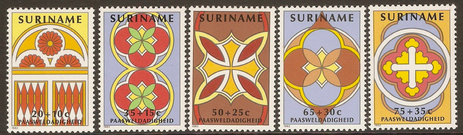 Surinam 1982 Easter Stained Glass set. SG1072-SG1076.