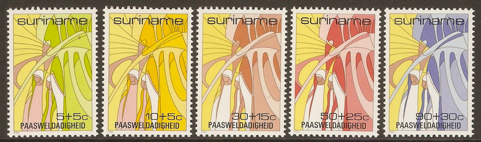 Surinam 1986 Easter set. SG1277-SG1281.