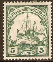 German S.W. Africa 1906 5pf Green. SG25.