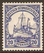 German S.W. Africa 1906 20pf Ultramarine. SG27.