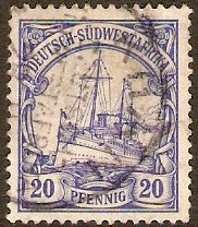 German S.W. Africa 1906 20pf Ultramarine. SG27.