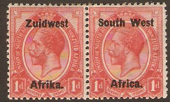 South West Africa 1923 1d Rose-red. SG17.