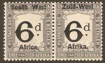 South West Africa 1923 6d Black and slate Postage Due. SGD5.