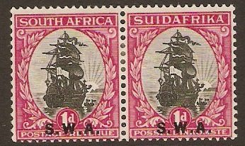 South West Africa 1927 1d Black and carmine. SG59.