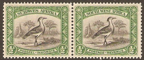 South West Africa 1931 d Black and emerald. SG74.