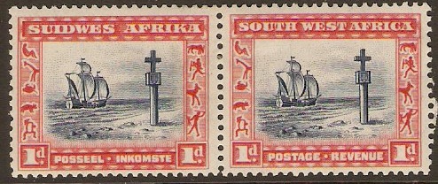 South West Africa 1931 1d Indigo and scarlet. SG75.