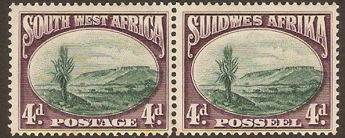 South West Africa 1931 4d Green and purple. SG78.