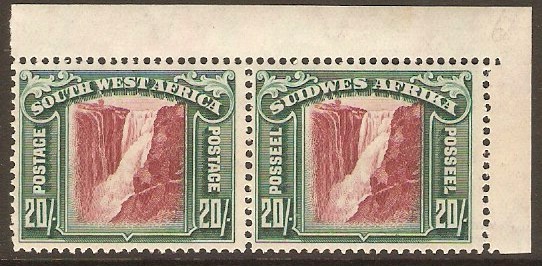 South West Africa 1931 20s Lake and blue-green. SG85.