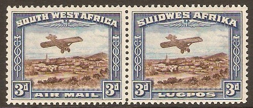 South West Africa 1931 3d Brown and blue. SG86.