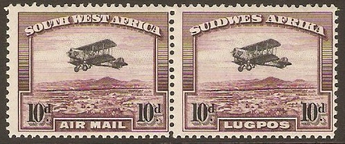 South West Africa 1931 10d Black and purple-brown. SG87.