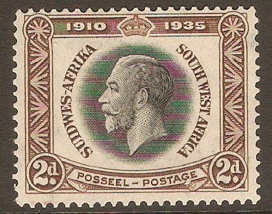 South West Africa 1935 2d Silver Jubilee Stamp. SG89.