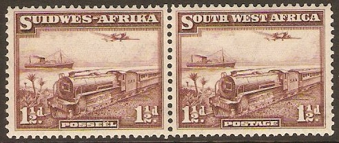 South West Africa 1937 1 Purple brown. SG96.