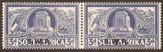 South West Africa 1938 3d + 3d Bright blue. SG108.