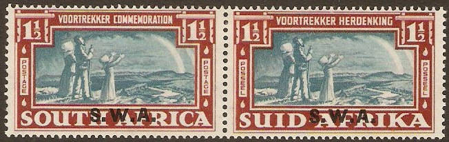 South West Africa 1938 1d Greenish blue and brown. SG110.