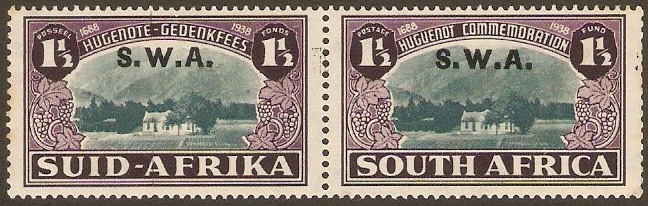 South West Africa 1939 1d + 1d Blue-green and purple. SG113.