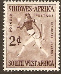 South West Africa 1954 2d Deep brown. SG155.