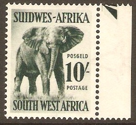South West Africa 1954 10s Deep myrtle-green. SG165.
