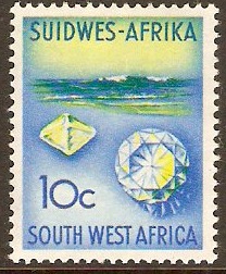 South West Africa 1961 10c Blue and greenish yellow. SG180.