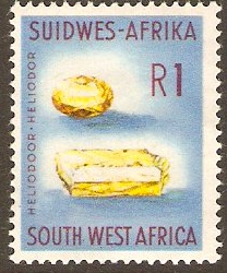 South West Africa 1961 1r Yellow, maroon and blue. SG185.