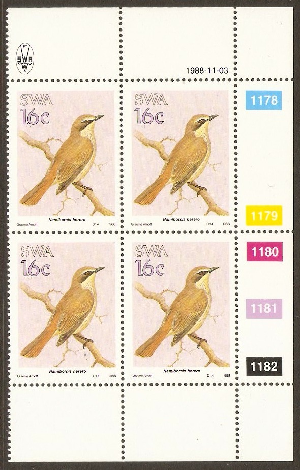 South West Africa 1988 16c Birds Series. SG499.