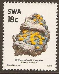 South West Africa 1989 18c Minerals Series. SG524.