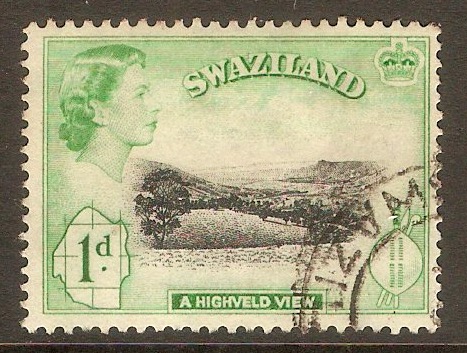 Swaziland 1956 1d Black and emerald. SG54.
